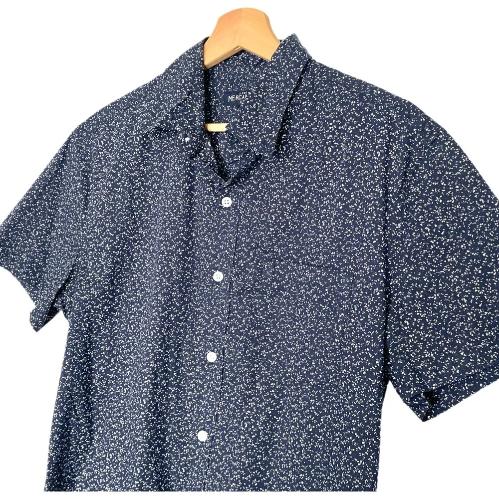 J. Crew Mercantile Flex Short-Sleeve Printed Casual Button Down Shirt Medium